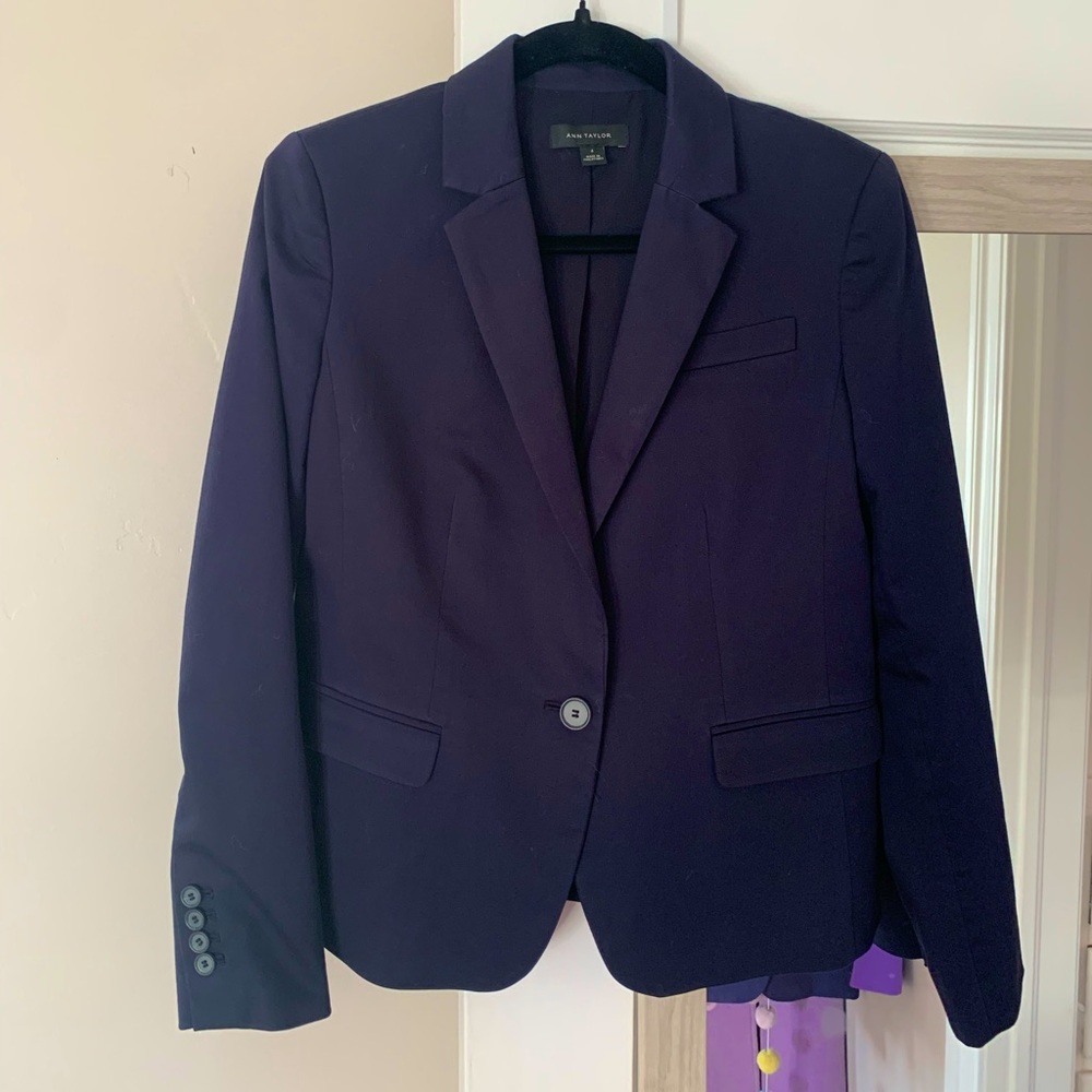 Ann Taylor Navy Suit Jacket EUC